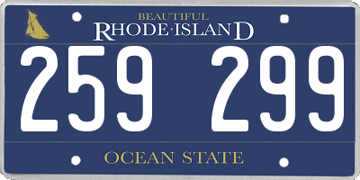 RI license plate 259299