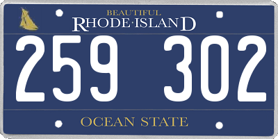 RI license plate 259302