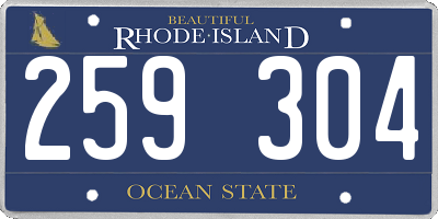 RI license plate 259304