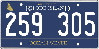 RI license plate 259305