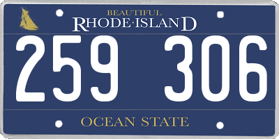 RI license plate 259306
