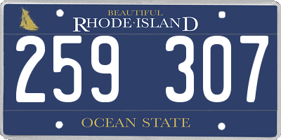 RI license plate 259307