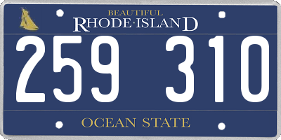 RI license plate 259310