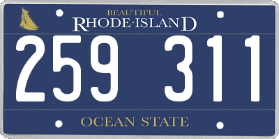 RI license plate 259311
