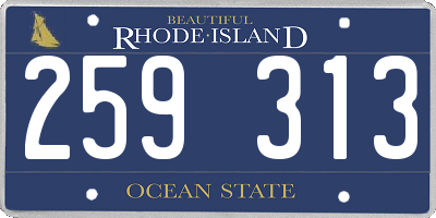 RI license plate 259313