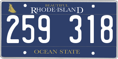 RI license plate 259318