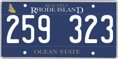 RI license plate 259323