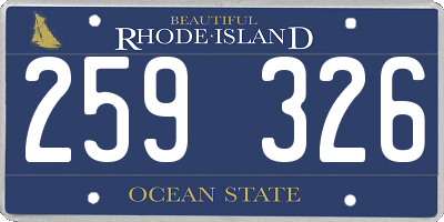 RI license plate 259326