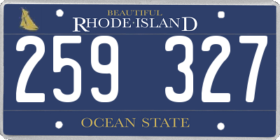 RI license plate 259327