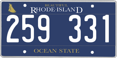 RI license plate 259331