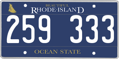 RI license plate 259333