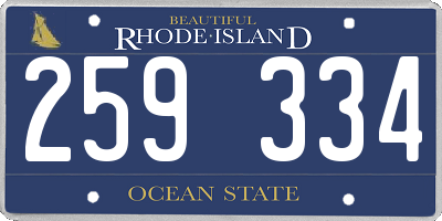 RI license plate 259334