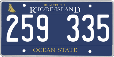 RI license plate 259335