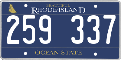 RI license plate 259337