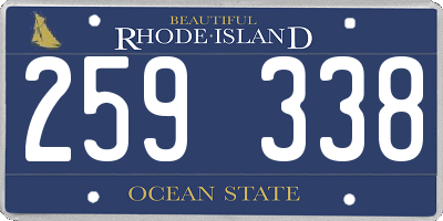 RI license plate 259338