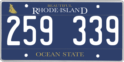RI license plate 259339