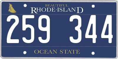 RI license plate 259344