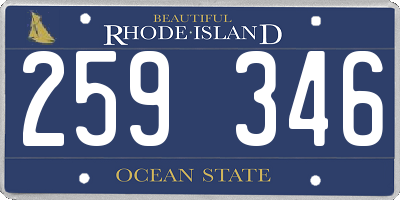 RI license plate 259346