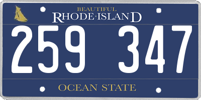 RI license plate 259347
