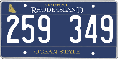 RI license plate 259349