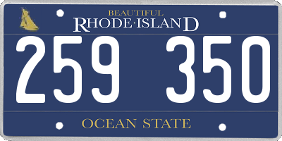 RI license plate 259350