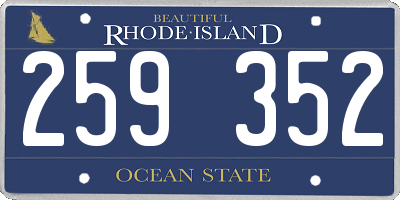 RI license plate 259352