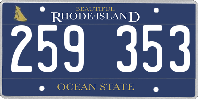 RI license plate 259353