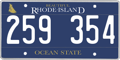 RI license plate 259354