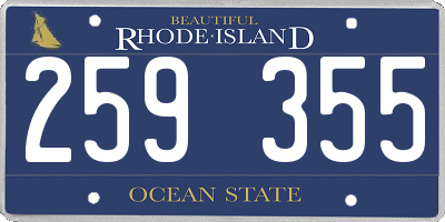 RI license plate 259355