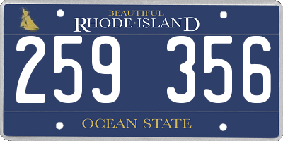 RI license plate 259356