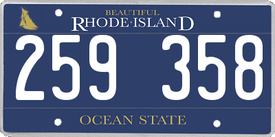 RI license plate 259358