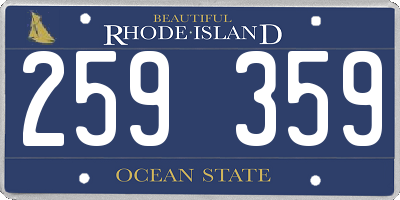 RI license plate 259359