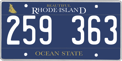RI license plate 259363