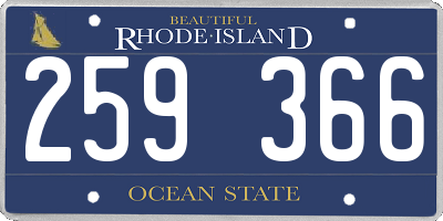 RI license plate 259366