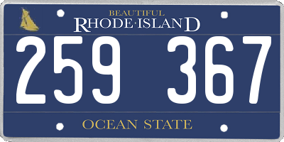 RI license plate 259367