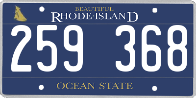 RI license plate 259368