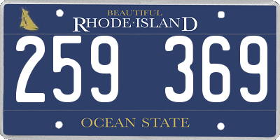 RI license plate 259369