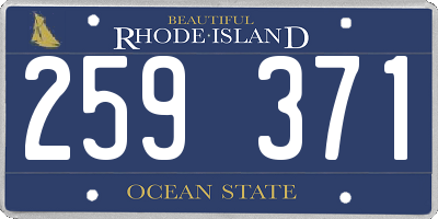 RI license plate 259371