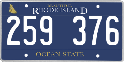 RI license plate 259376