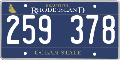 RI license plate 259378