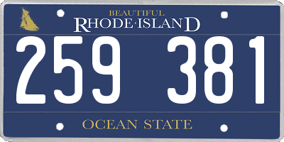 RI license plate 259381