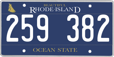 RI license plate 259382