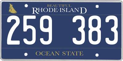 RI license plate 259383
