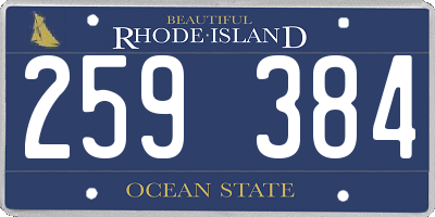 RI license plate 259384