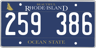 RI license plate 259386