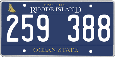 RI license plate 259388