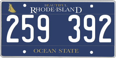 RI license plate 259392