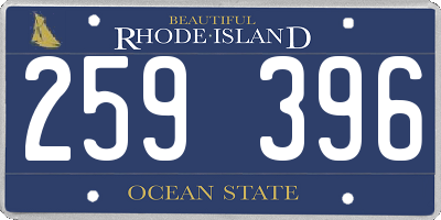 RI license plate 259396