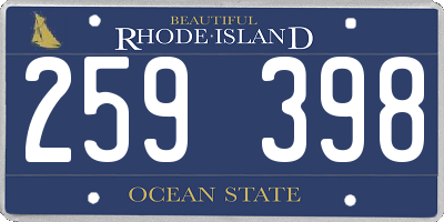 RI license plate 259398