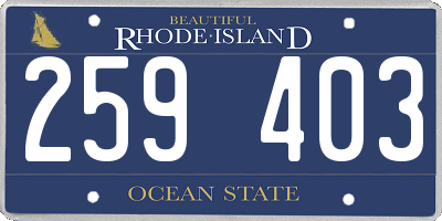 RI license plate 259403
